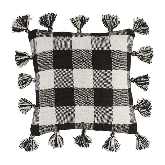 Black Large Buffalo Check Pillow
