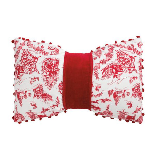 Velvet Toile Bow Pillow