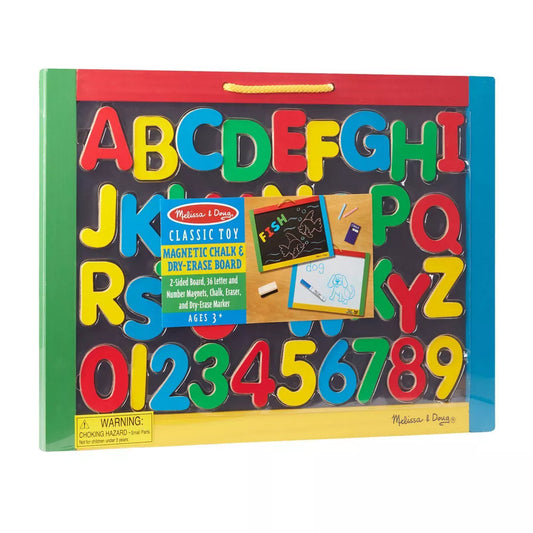 Magnetic Chalkboard & Dry-Erase Board With 36 Magnets, Chalk, Eraser, and Dry-Erase Pen