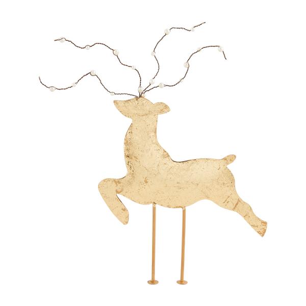 Large Gold Tin Deer Sitters