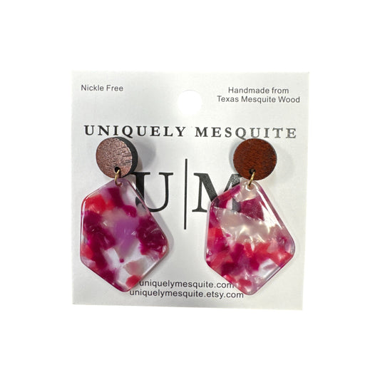 Maroon Acrylic Earrings
