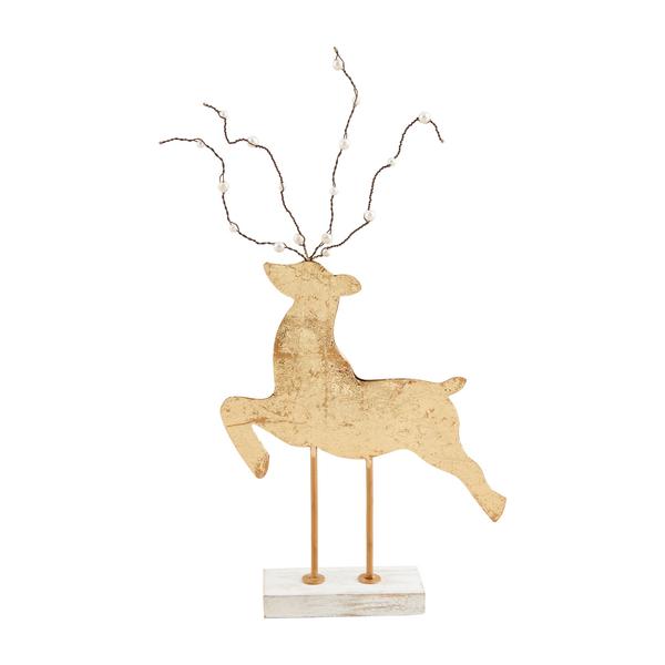 Decorative deer figure with antlers on a white background