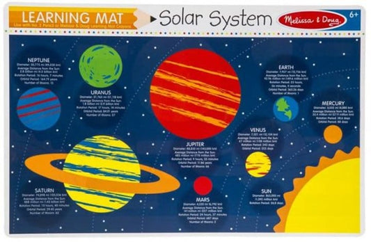 Solar System Learning Mat – Reusable Wipe-Clean Space Activity for Kids