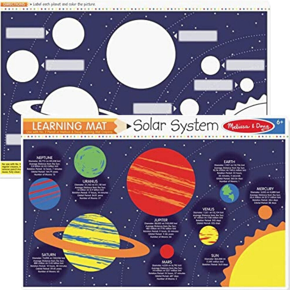 Solar System Learning Mat – Reusable Wipe-Clean Space Activity for Kids