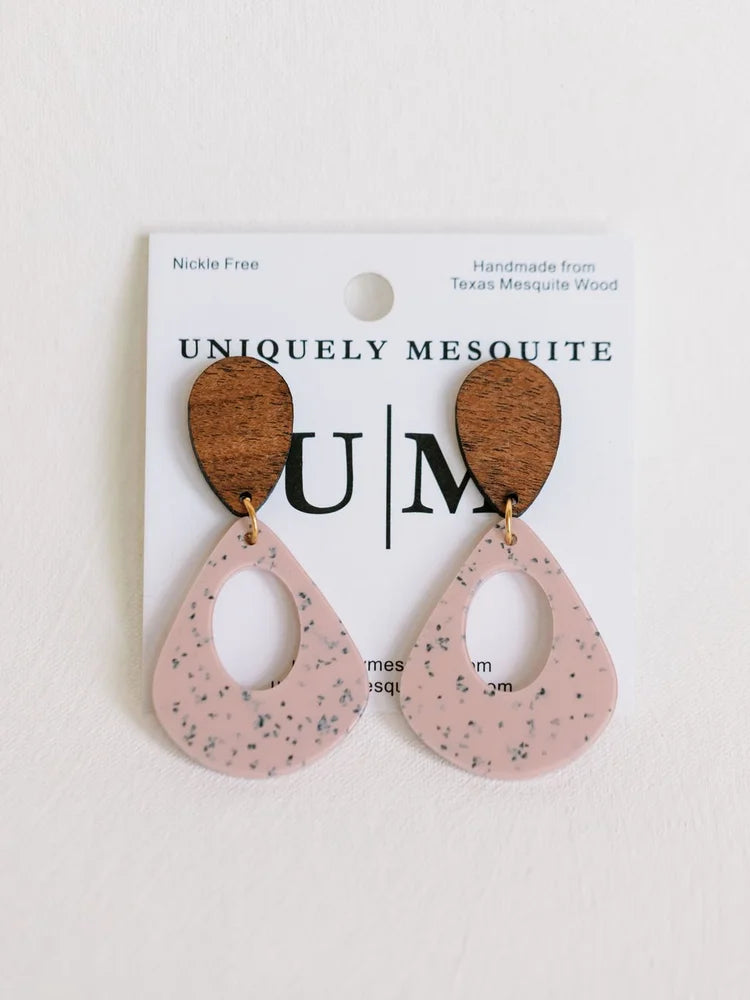 Pink Speckled Earrings