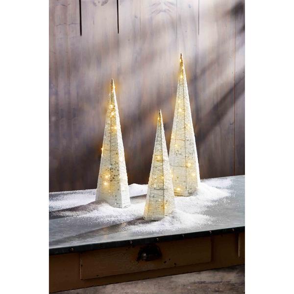 White Light Up Tree Cones