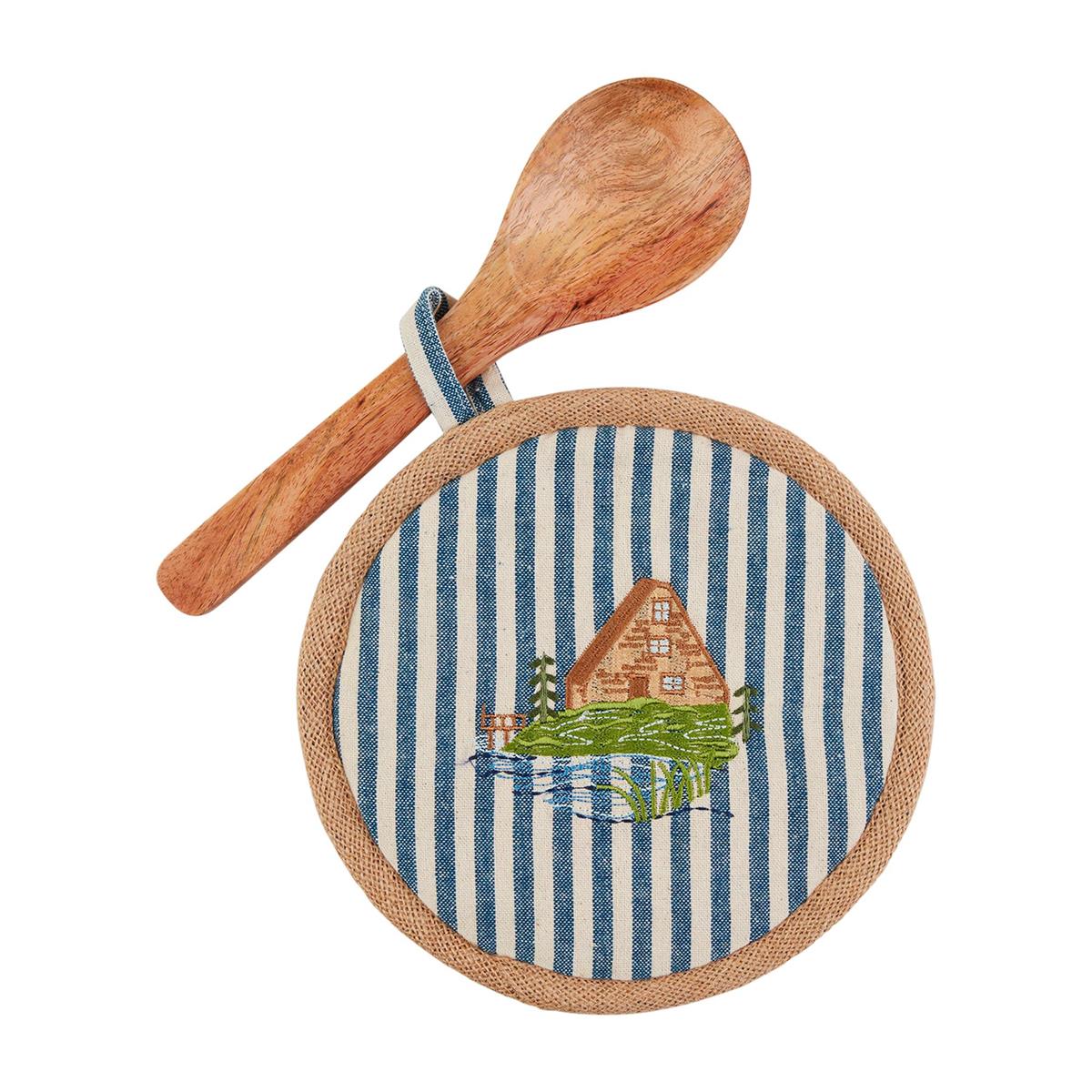 Embroidered House Pot Holder