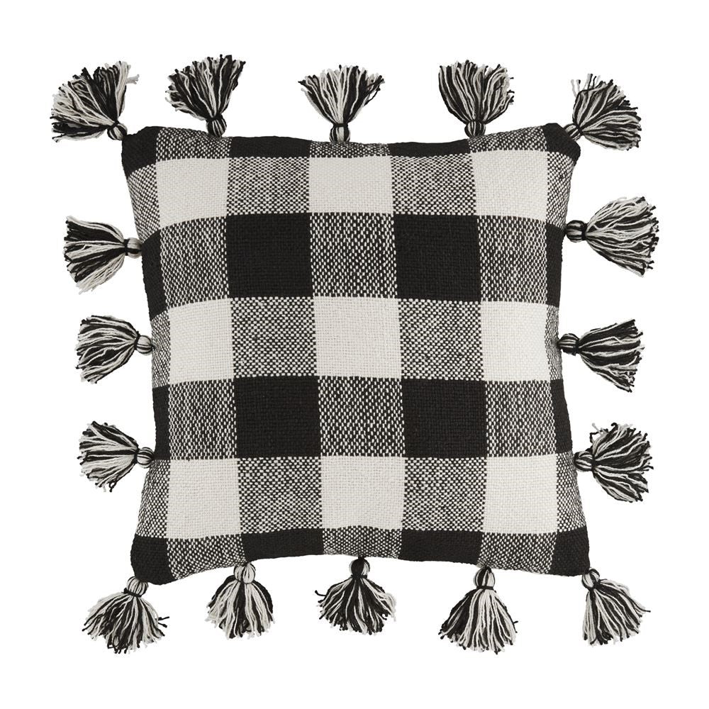Black Large Buffalo Check Pillow