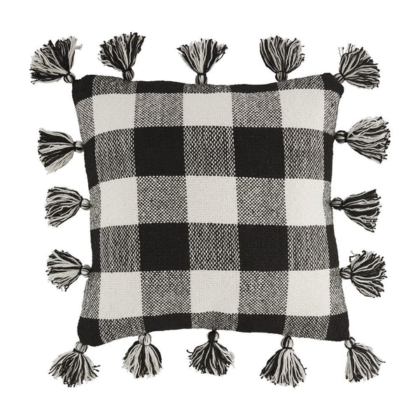 Black Large Buffalo Check Pillow