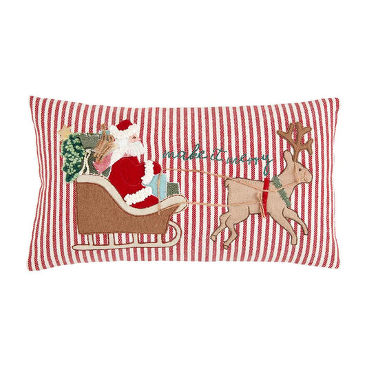 Embroidered Sleigh Pillow