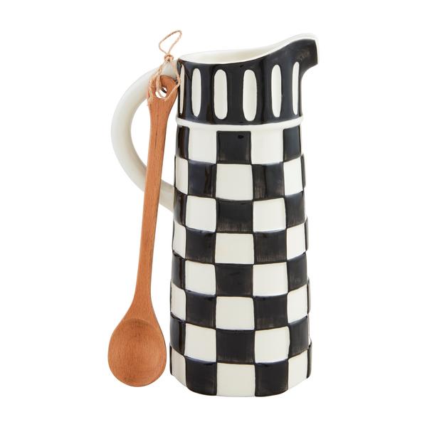 Black & White Check Pitcher Set