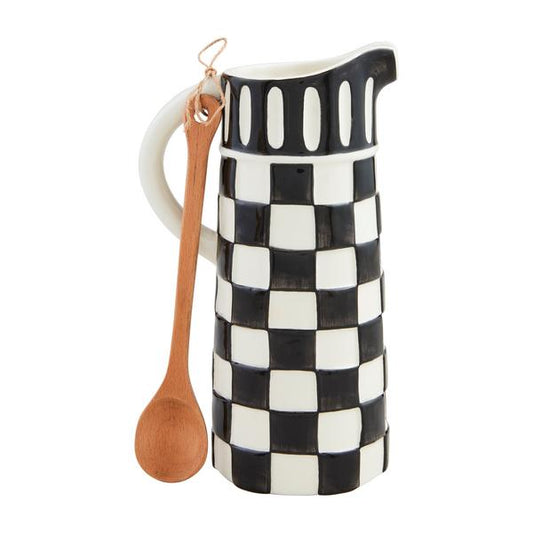 Black & White Check Pitcher Set