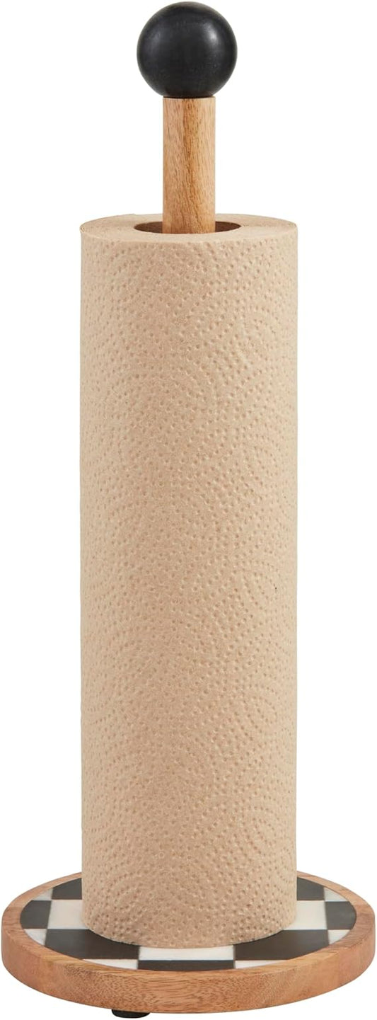 Black & White Check Paper Towel Holder