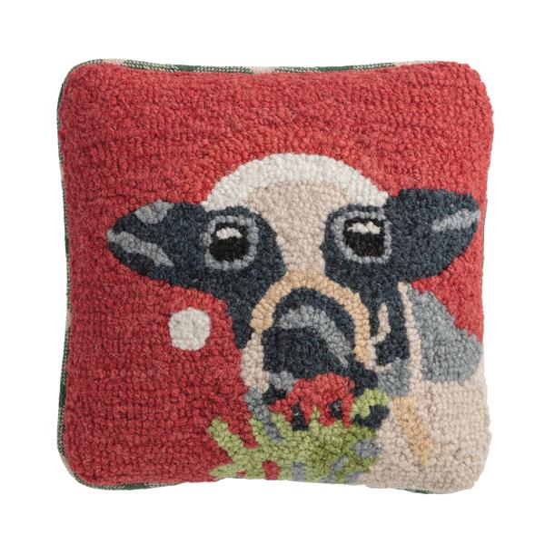 Christmas Cow Mini Hook Pillow