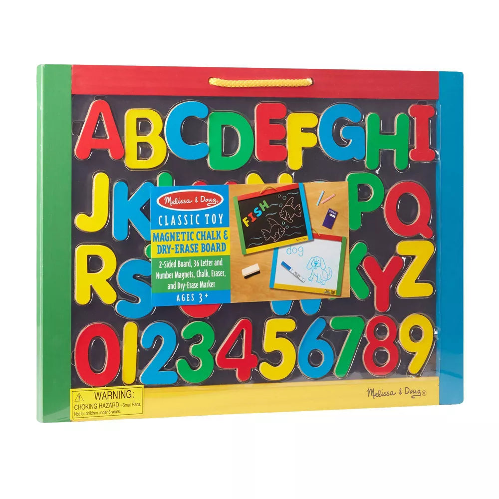 Magnetic Chalkboard & Dry-Erase Board With 36 Magnets, Chalk, Eraser, and Dry-Erase Pen