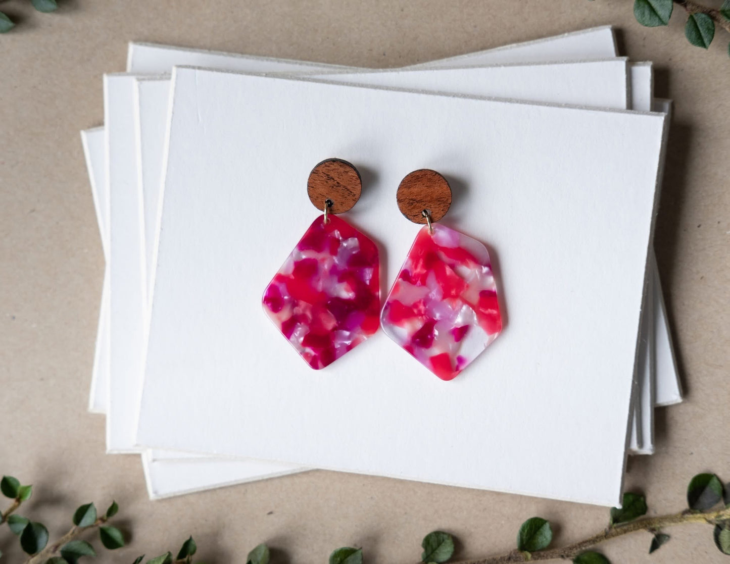 Maroon Acrylic Earrings