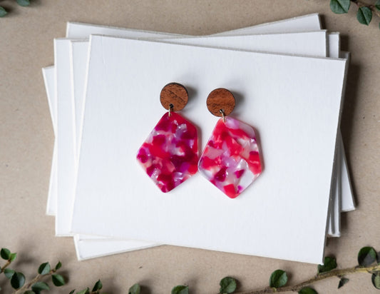 Maroon Acrylic Earrings