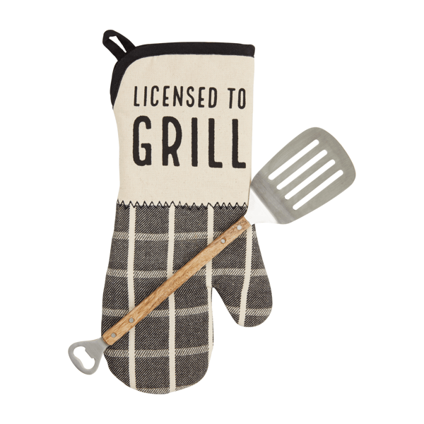 Licensed to Grill Mitt & Spatula Set