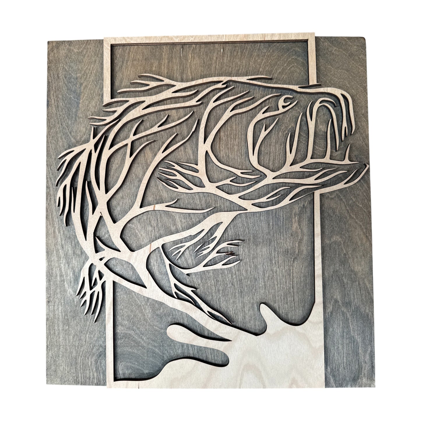 Leaping Wooden Bass Tree Art