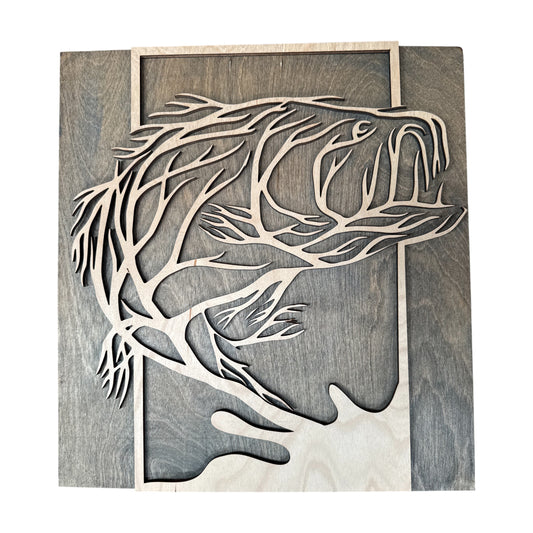 Leaping Wooden Bass Tree Art