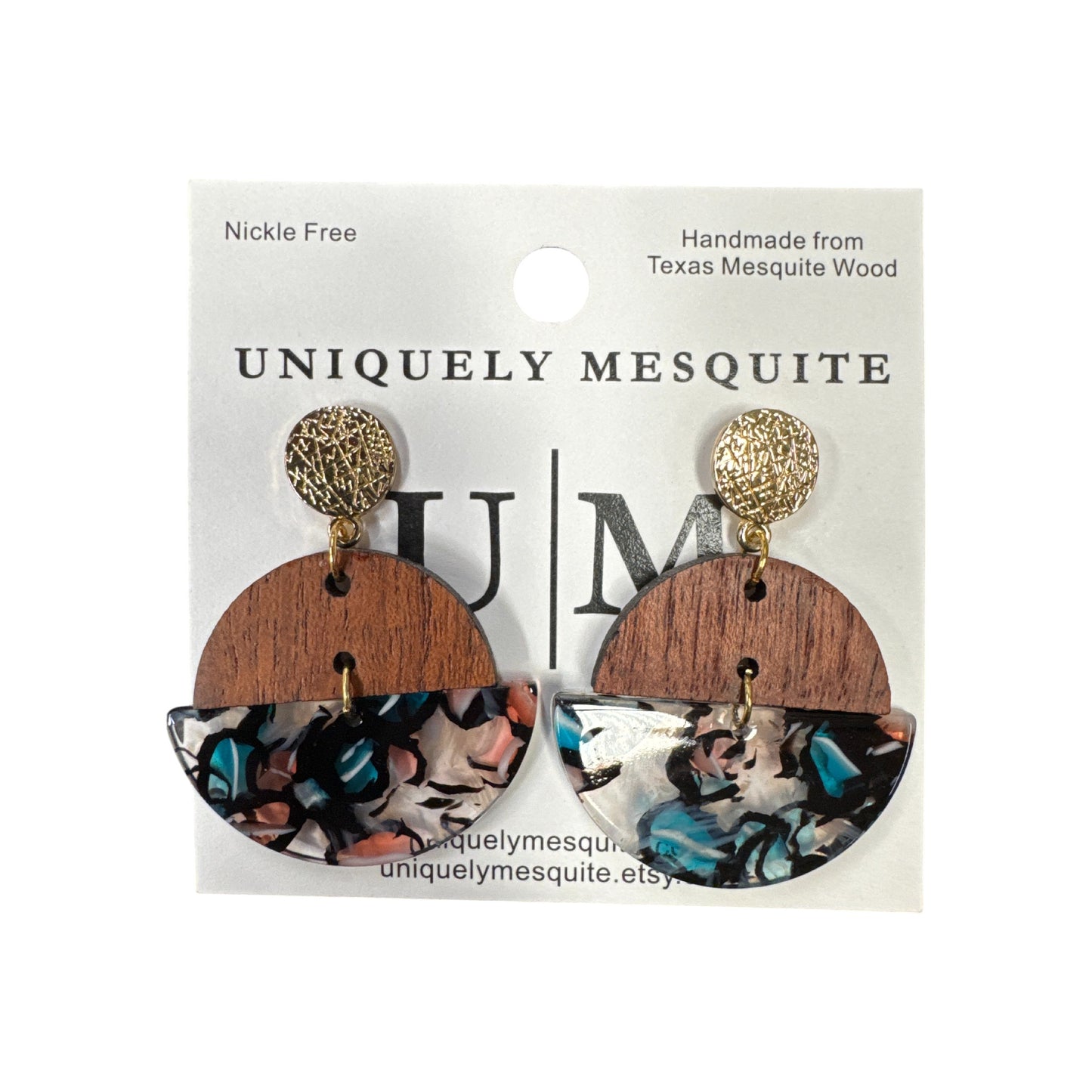 Watercolor Half Circle Earrings