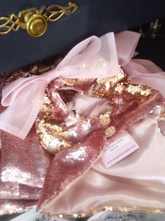 pink sequin dress