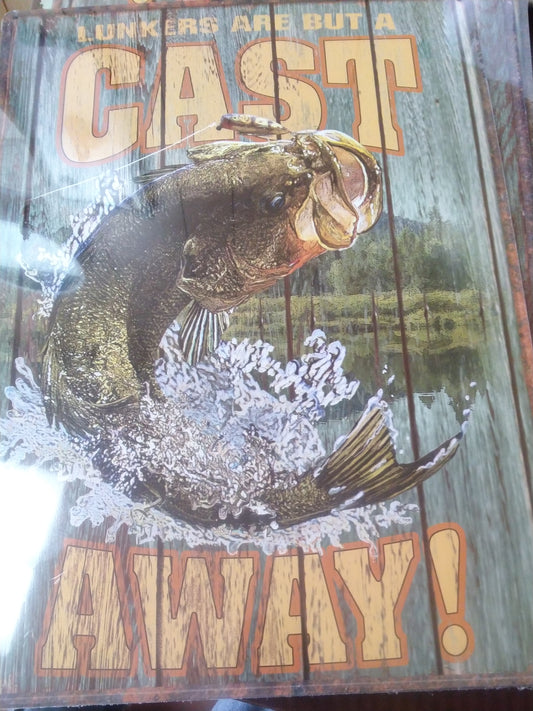 cast away tin sign
