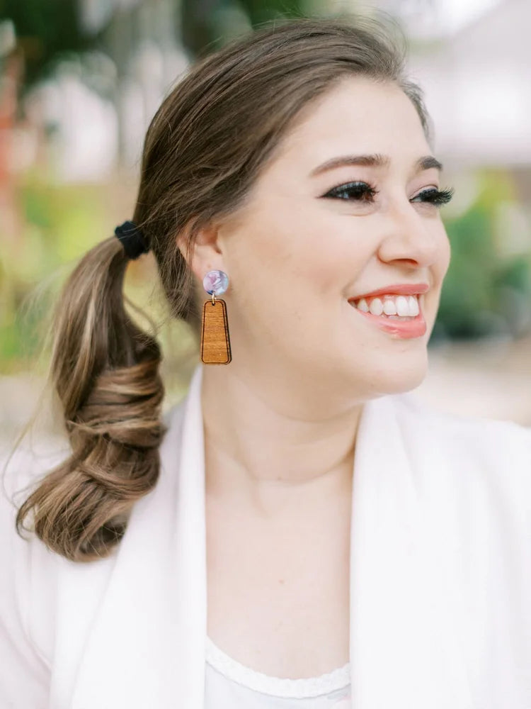 Purple Tie Dye Earrings