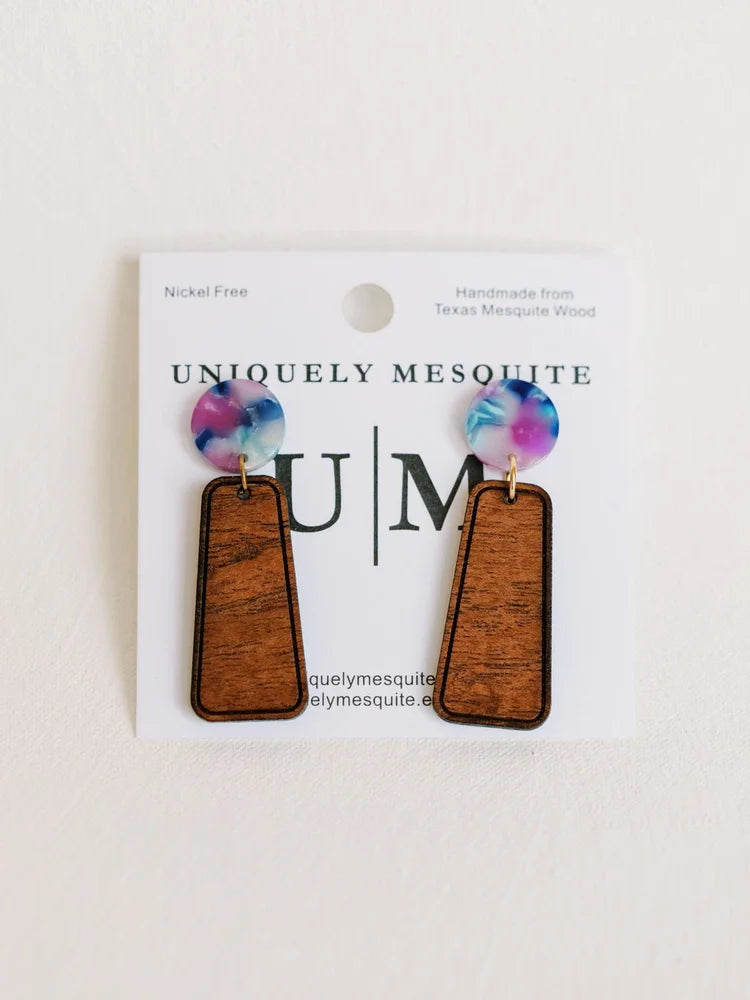 Purple Tie Dye Earrings