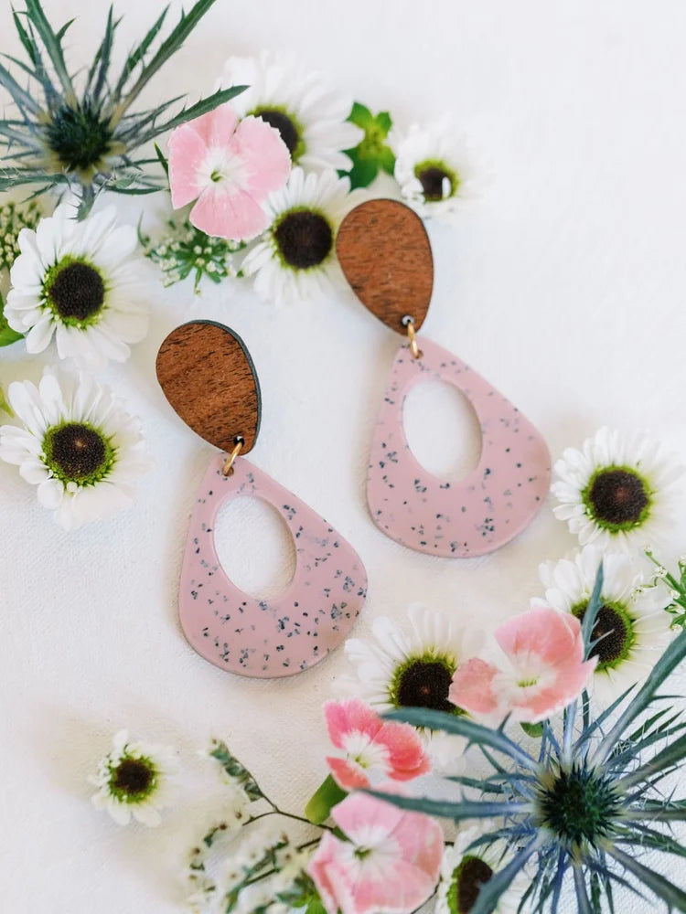 Pink Speckled Earrings