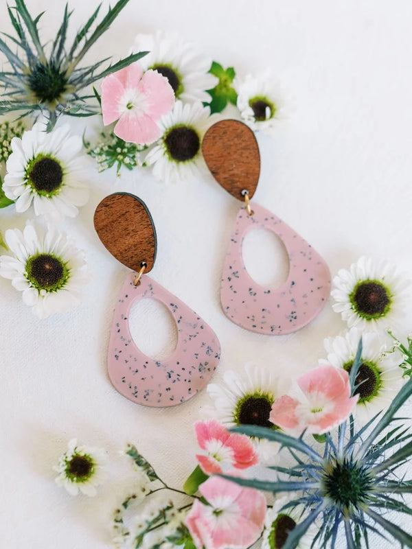 Pink Speckled Earrings